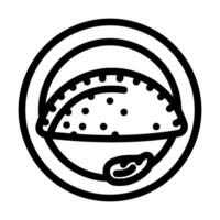 Empanadas Espagnol cuisine ligne icône vecteur illustration