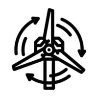 lames rotation vent turbine ligne icône vecteur illustration