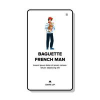 Paris baguette français homme vecteur