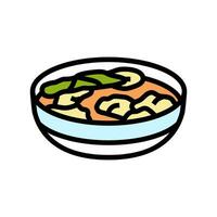 wonton soupe chinois cuisine Couleur icône vecteur illustration