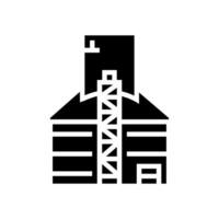 silo la biomasse glyphe icône vecteur illustration