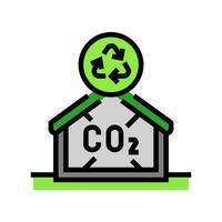 carbone neutre bâtiment vert Couleur icône vecteur illustration