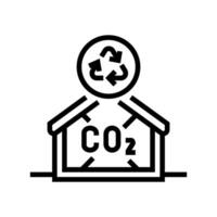 carbone neutre bâtiment vert ligne icône vecteur illustration