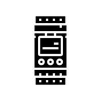 programmable minuteur énergie préservation glyphe icône vecteur illustration