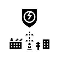 énergie couler contrôle électrique la grille glyphe icône vecteur illustration