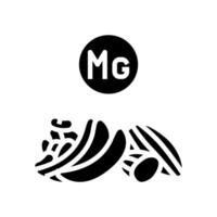 magnésium riches nourriture l'ostéoporose glyphe icône vecteur illustration