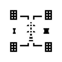 distribué génération électrique la grille glyphe icône vecteur illustration