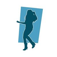 silhouette de une svelte femelle dans Danse pose. silhouette de une femme dansant. vecteur