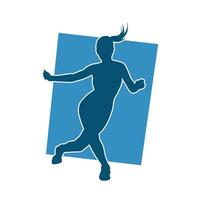 silhouette de une svelte femelle dans Danse pose. silhouette de une femme dansant. vecteur