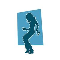 silhouette de une svelte femelle dans Danse pose. silhouette de une femme dansant. vecteur