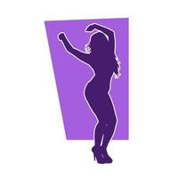 silhouette de une svelte femelle dans Danse pose. silhouette de une femme dansant. vecteur