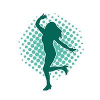 silhouette de une svelte femelle dans Danse pose. silhouette de une femme dansant. vecteur