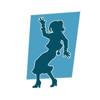 silhouette de une svelte femelle dans Danse pose. silhouette de une femme dansant. vecteur