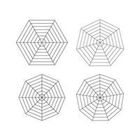 radar, araignée diagramme modèles. araignée engrener. polygone graphiques. diagrammes pour statistique et analytique. Vide radar graphiques. Facile encadrement outil. la grille avec segments icône. vecteur plat illustration.