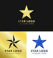 argent et or vecteur graphique, pour entreprise chef symbole avec étoile forme. étoile logo