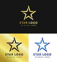 argent et or vecteur graphique, pour entreprise chef symbole avec étoile forme. étoile logo