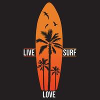 vivre le surf aimer, surfant conception surfant vecteur