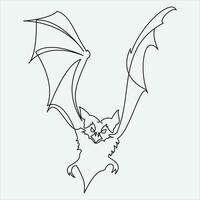 continu ligne dessin vecteur illustration chauve souris art