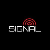 signal mot et icône sur noir vecteur