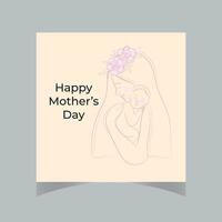 lettrage de bonne fête des mères. illustration vectorielle de calligraphie à la main. carte de fête des mères avec coeur vecteur