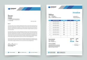 Créatif facture d'achat et en-tête de lettre modèle ensemble vecteur