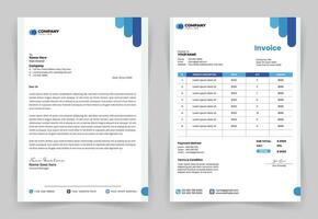 Créatif facture d'achat et en-tête de lettre modèle ensemble vecteur