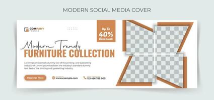 meubles vente social médias couverture modèle conception. vecteur
