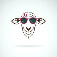 vecteur de mouton portant des lunettes de soleil sur blanc Contexte. animal mode. facile modifiable en couches vecteur illustration.