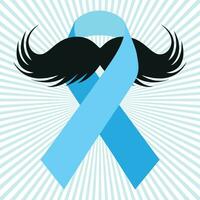 prostate cancer conscience bleu ruban et moustache. vecteur