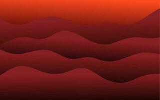 abstrait rouge vagues sur une noir Contexte vecteur