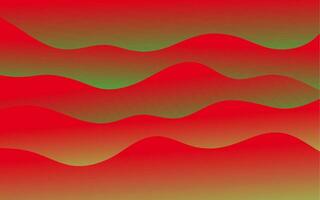 une rouge et vert Contexte avec vagues vecteur