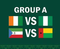 cote divoire Nigeria Guinée Bissau et équatorial Guinée africain drapeaux nations 2023 groupe une équipes des pays africain Football symbole logo conception vecteur illustration
