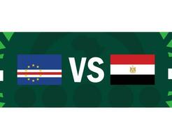 cap verde et Egypte africain drapeaux nations 2023 groupe b équipes des pays africain Football symbole logo conception vecteur illustration