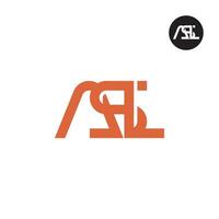 lettre asl monogramme logo conception vecteur