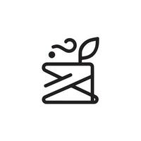 une minimaliste illustration de un enveloppe avec une pousse usine, symbolisant respectueux de la nature correspondance vecteur