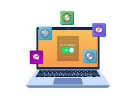 tour sur faire ne pas déranger mode sur portable écran vecteur