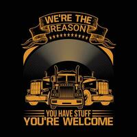 les camionneurs, camion, un camion conducteur, camionneurs typographie graphique T-shirt conception vecteur pour impression