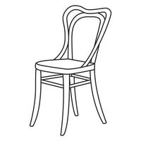 classique en bois chaise. noir et blanche. vecteur illustration sur blanc Contexte