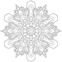 abstrait mandala flocon de neige ligne art conception pour coloration page vecteur