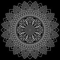 mandala ligne art dessins sur noir Contexte. coloration page pour des gamins et adultes. vecteur