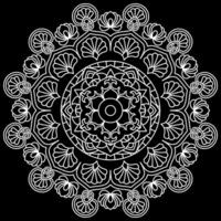 mandala ligne art dessins sur noir Contexte. coloration page pour des gamins et adultes. vecteur