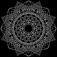 mandala ligne art dessins sur noir Contexte. coloration page pour des gamins et adultes. vecteur