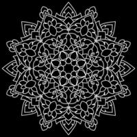 mandala ligne art dessins sur noir Contexte. coloration page pour des gamins et adultes. vecteur