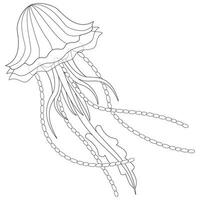 méduse graphique noir blanc isolé esquisser illustration vecteur