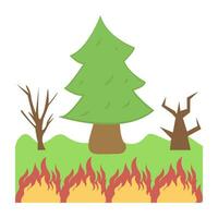 concepts de feu de forêt à la mode vecteur