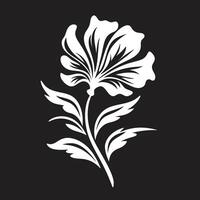 lisse floral icône Célibataire noir vecteur emblème abstrait Floraison conception Facile artistique logo