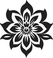 gracieux vecteur fleur Célibataire noir emblème nettoyer pétale esquisser minimal main tiré emblème
