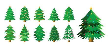 ensemble de décoratif Noël arbre ornements conception vecteur