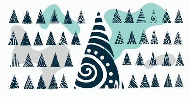 collection de Noël arbre Icônes conception pour Noël fête vecteur