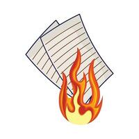 illustration de brûlant papier vecteur
